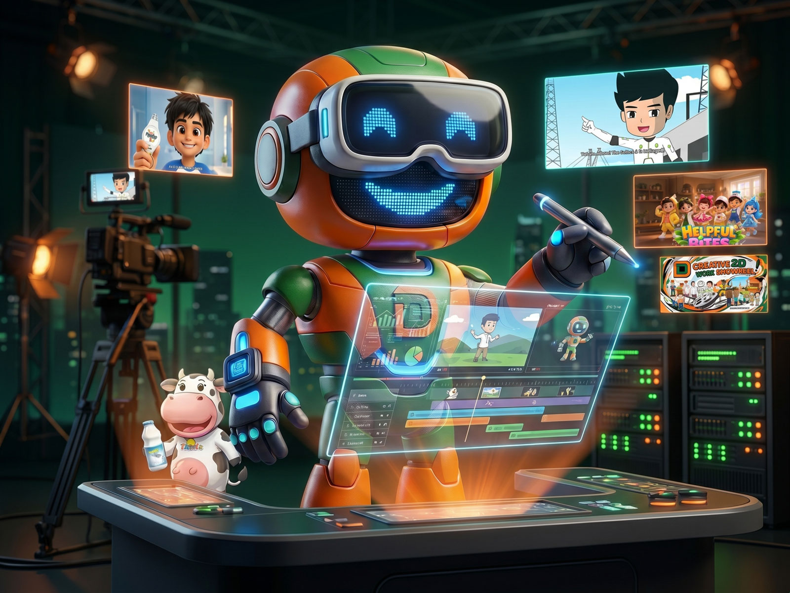 ตัวอย่างงานการ์ตูนอนิเมชั่น 2D และ 3D พร้อมตัวละครจากผลงานของ Dynamicwork