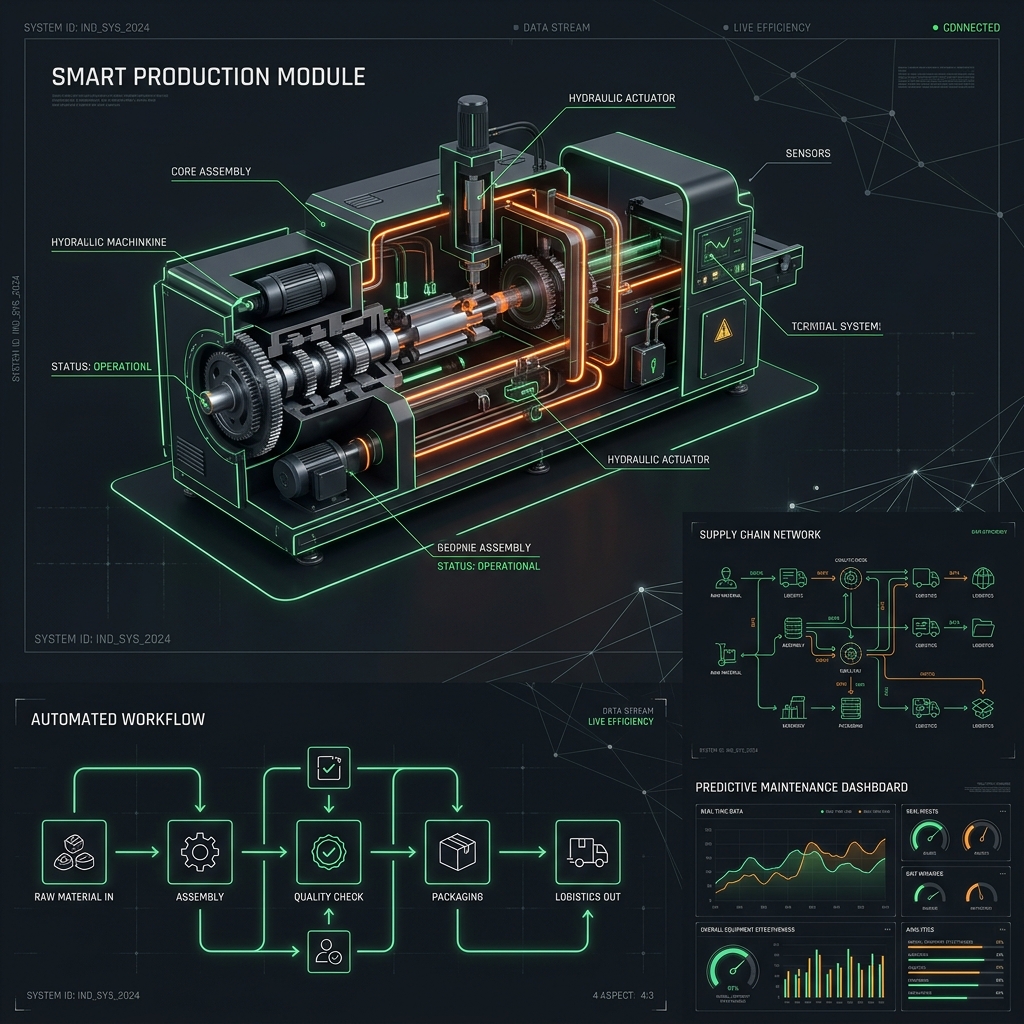 Industrial Animation and Technical Process Visualization Montage